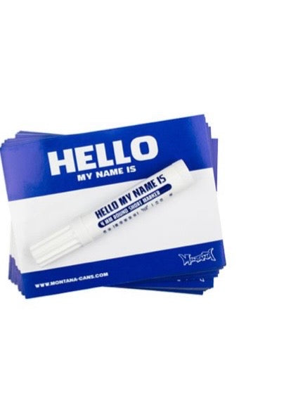 Montana Hello My Name Sticker Blue Edition
