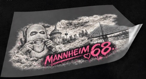 Mannheim 68 Graffiti Edition Rosa & Blau DTF Transfer