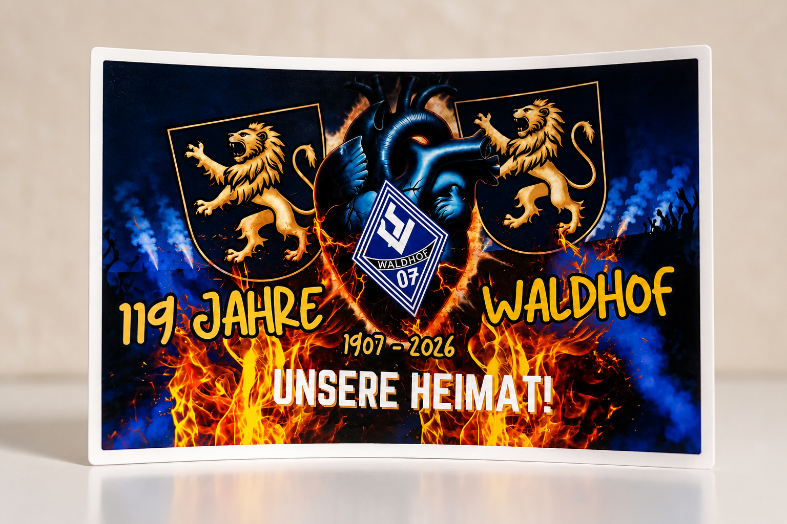 Wasserfeste Vinyl Aufkleber 100x150 mm Rechteckige Sticker für Outdoor & Branding 119 Jahre Mannheim
