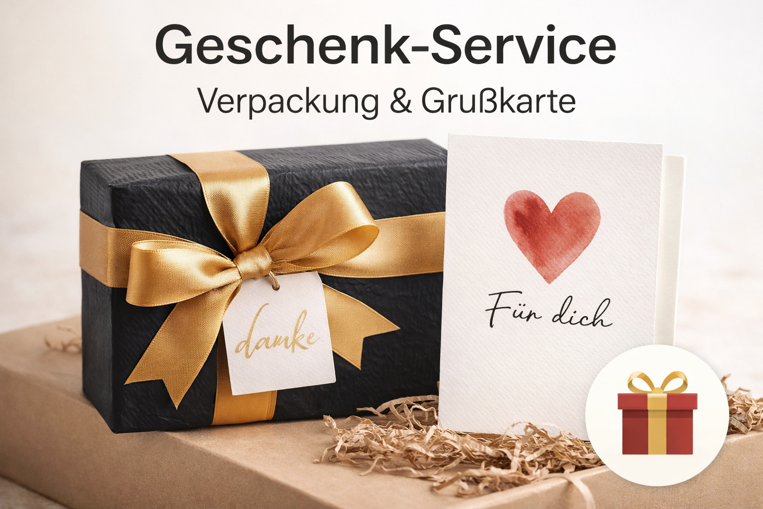 Geschenk- Service- Verpackung  & Grußkarte 🎁