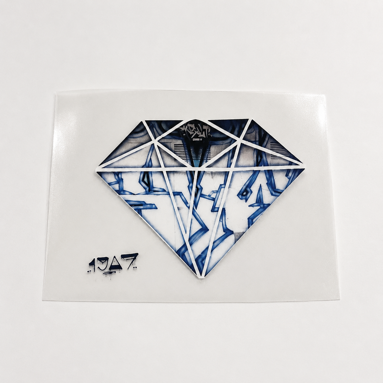 💎 Graffiti Blue Diamond Edition – Brustlogo DTF Transfer