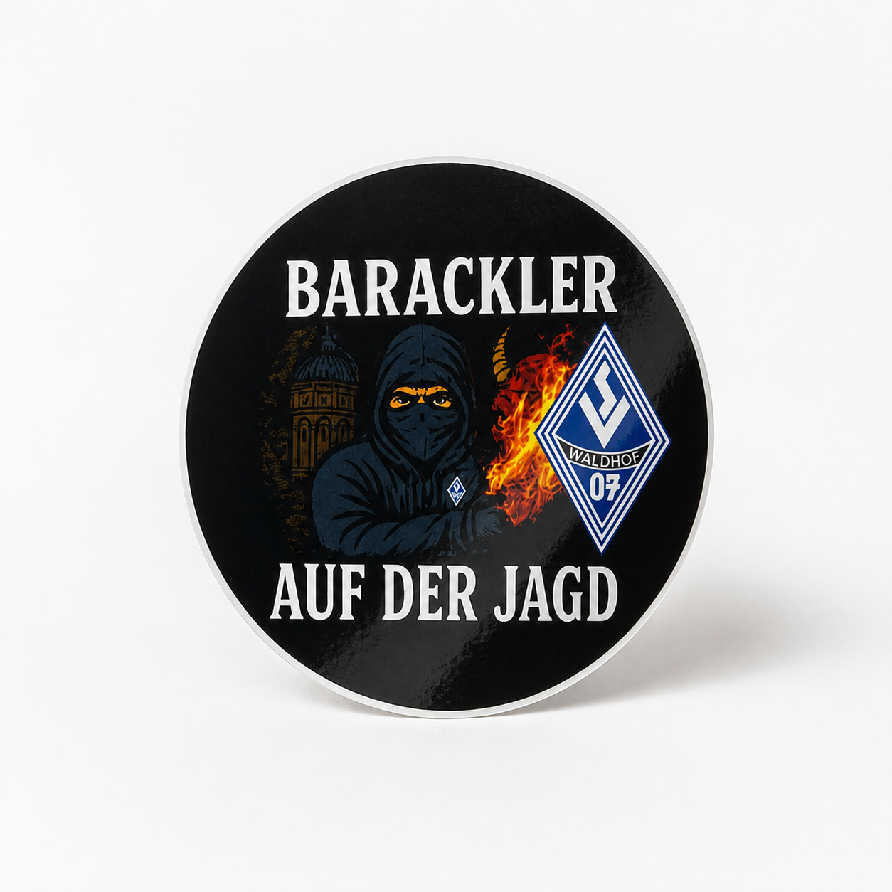 Fußball Sticker rund 85×85 mm – Stylischer Fan Aufkleber wasserfest