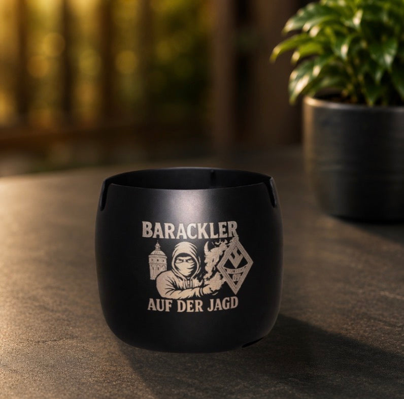 Aschenbecher „ Barackler - Mannheim“ Edelstahl