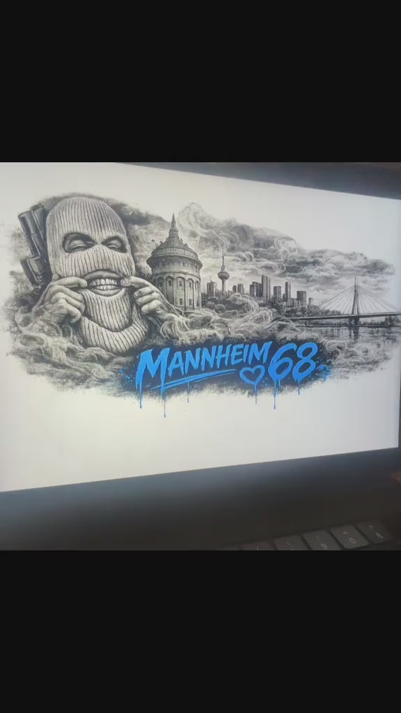 T-Shirt Mannheim 68 Graffiti Edition Blau